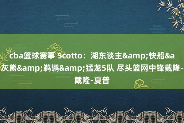 cba篮球赛事 Scotto：湖东谈主&快船&灰熊&鹈鹕&猛龙5队 尽头篮网中锋戴隆-夏普